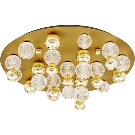Merano Gananoque Shade Cluster Plafonnier Or Aluminium LED 86W 230V 5171Lm 3200K
