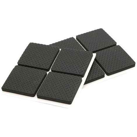 16Pcs Patin Antiderapant Caoutchouc Tampon Caoutchouc Adhesif Patin Feutre Adhésif Patin de Meubles Adhésif pour la Protection des Carreaux, Tables, Planchers de Bois 3.8 x 3.8cm (Noir) (1/4)
