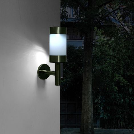 Set mit 2 Solar-LED-Wandleuchten aus Edelstahl mit Bewegungsmelder für Garten, Hof und Terrasse (1/5)