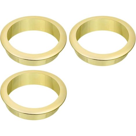 Desk Cable Channel - Decorative Rings for Furniture Wire Boxes, Desktop Computer Cable Management, 3 Pieces, (Shiny Gold) (1/4)