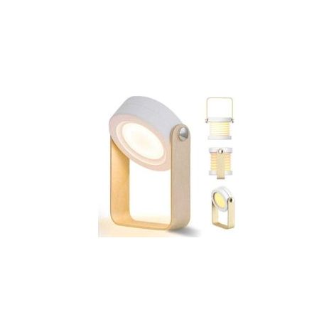 Lampe de bureau LED tactile avec intensité réglable, design rétro en bois, 3 niveaux de luminosité, pliable et portable (1/5)