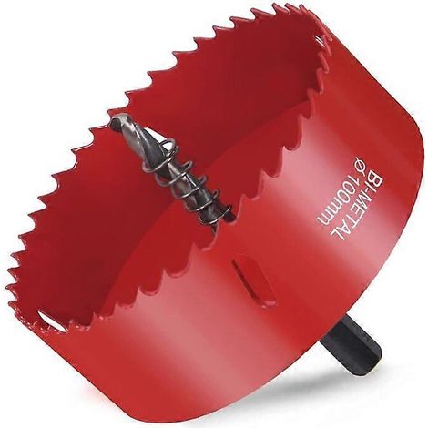 Scie cloche bimétallique, scie cloche à bois 100 mm, scie cloche avec adaptateur hexagonal et foret de centrage, pour percer le plastique, le PVC, le bois, les panneaux de fibres et les métaux tendres (1/4)