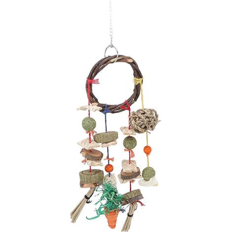 Jouets à mâcher multifonctionnels faits main pour lapins, cochons d'Inde, chinchillas et hamsters. (1/3)