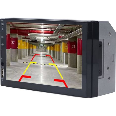 Autoradio double DIN avec lecteur MP5, Bluetooth, radio FM, écran tactile HD 7 pouces, port AUX, USB 2.0 et puce DSP. (1/5)