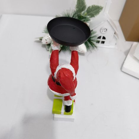 Set mit 1 Weihnachtsdekoration Weihnachtsmann Schneemann, Leckerlihalter aus Kunstharz, sortiert in Schwarz-Weiß-Tönen, Modell C (inkl. Box) (1/4)
