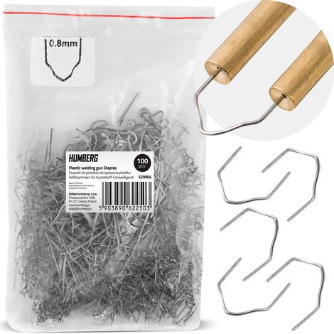 Punti metallici per saldatrice per plastica, 100 pezzi, tipo D Humberg
