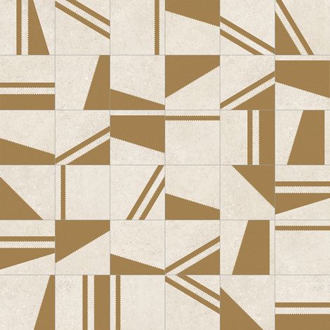 Carrelage sol / mur effet ciment 20x20 cm KOKOMO CREMA ORO NASSAU PATCHWORK (vendu par boite de 1m2) (1/4)