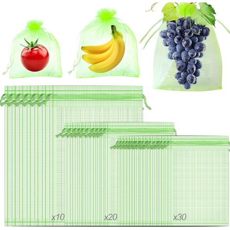Sachets de protection pour fruits lot avec cordon serrage Filets légumes et tailles 60 3 (1/5)