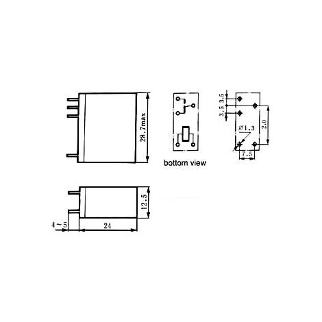 RELAIS VERTICAL 10A/30VCC-220VCA 1 X REPOS-TRAVAIL 24VCC VELLEMAN VR10V241C (1/2)