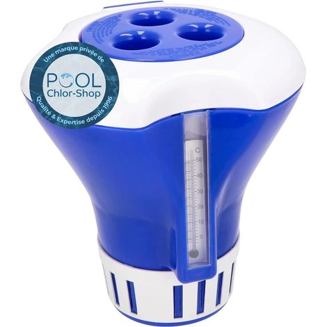 Float dosing with thermometer I Adjustable float for adding chlorine in pools I Ideal for tablets from 20 g to 300 g I float with adjustable dosing slots (1/3)