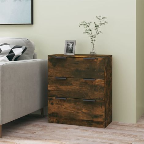 Buffet bas Contemporain - Meuble Commode de Rangement - Chêne fumé 60x30x70 cm Bois d'ingénierie Chic-327400
