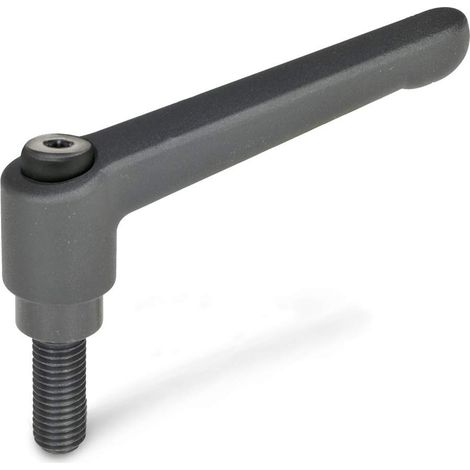 Ganter Norm elementi regolabili leva di bloccaggio con filettatura, 1 pezzi, nero/strukturmatt, GN 300 – 92 M10 – 80-SW