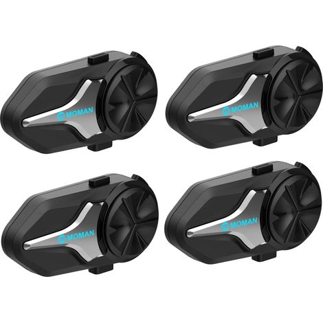 Auriculares Bluetooth para motocicleta, resistentes al agua IP65, alcance de 2 km, juego de 4 unidades. (1/2)
