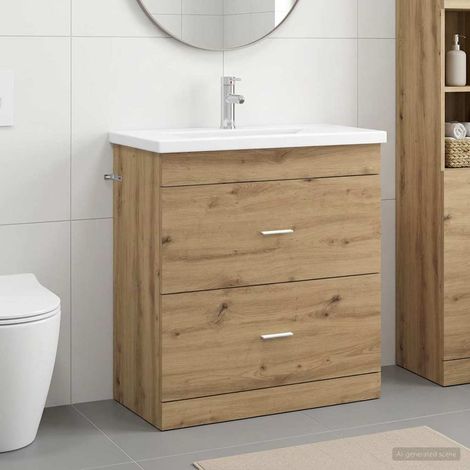 vidaXL Badezimmermöbel-Set Artisan-Eiche 81 x 40 x 84,5 cm (1/5)