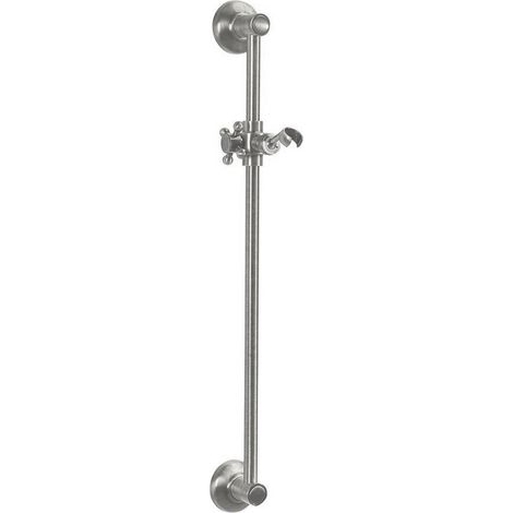 Barre de douche ANTEA, support réglable, ronde, 670mm, nickel