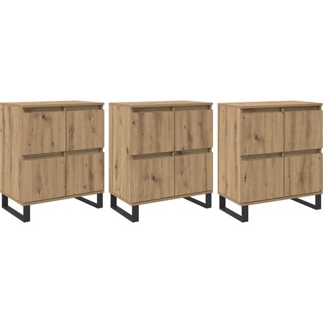Maison Exclusive - Buffet 3 pcs Chêne artisanal 60 x 35 x 70 cm (1/5)