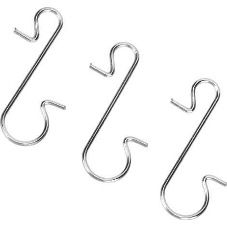 100pcs Crochets en Forme de S Multi Métal 30 X 18mm Support D'arbre de Noël Décoration pour Guirlande D'arbre de Noël Mini Cintres (Blanc) (1/2)
