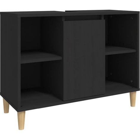 Mueble para fregadero 80 x 33 x 60 cm madera contrachapada negra 020006846