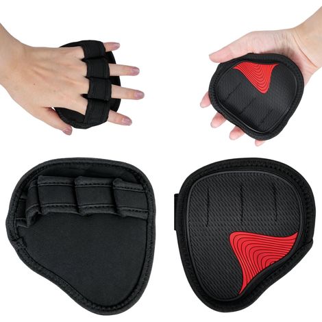 1 Paire Grip Pad Pads Musculation en Néoprène Antidérapant à 4 Anneaux Protège Paumes pour Haltérophilie Tractions Cross Training Fitness Musculation Homme et Femme (1/5)