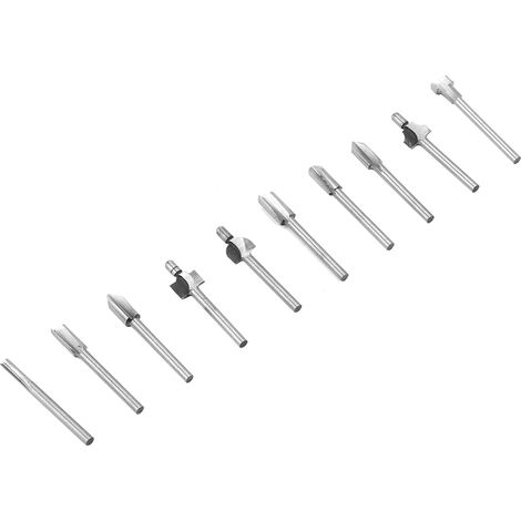 Set mit 10 HSS-Hartmetall-Fräsern, 1/8-Zoll-Schaft, Holzfräse, Holzbearbeitungswerkzeuge (1/5)