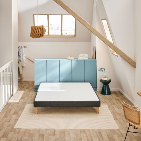 Sommier déco tapissier Vigoroso gris fumé - Bultex 80x200