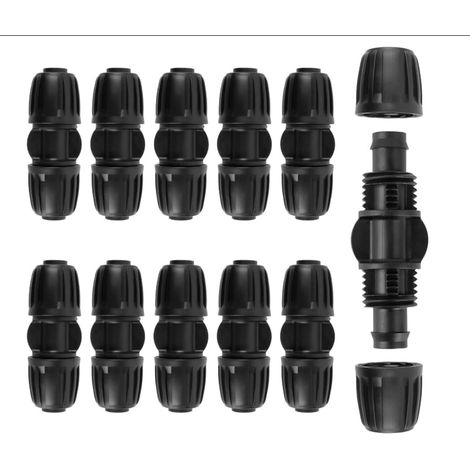 10 Stück 16-mm-Tropfbewässerungs-Anschlüsse, Gartenschlauchverbinder, gerade Tropfbewässerungsadapter, gerade Verbinder, für Garten, Rasen, Landwirtschaft, Gewächshäuser, wassersparend (1/5)
