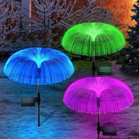 3PCS Lampe LED solaire, design corail-jellyfish, étanche IP65, éclairage décoratif extérieur pour jardin et pelouse (1/2)