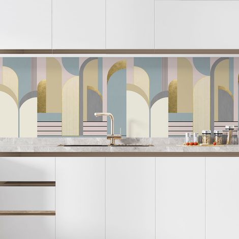 Crédence adhésive cuisine - Arches Design - 60x96 cm - Adhésif + Protection BRILLANTE (1/5)