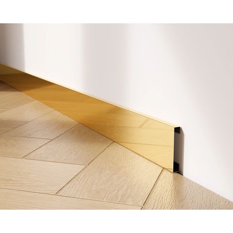 Sockelleiste FC aus Edelstahl 60 mm x 2700 mm - Gold poliert