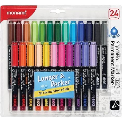 Pennarello indelebile SigmaFlo, 24 colori, Monami