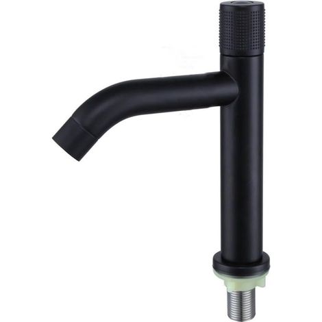 Mitigeur sanitaire, inox, noir, monocommande, pour toilettes (1/5)