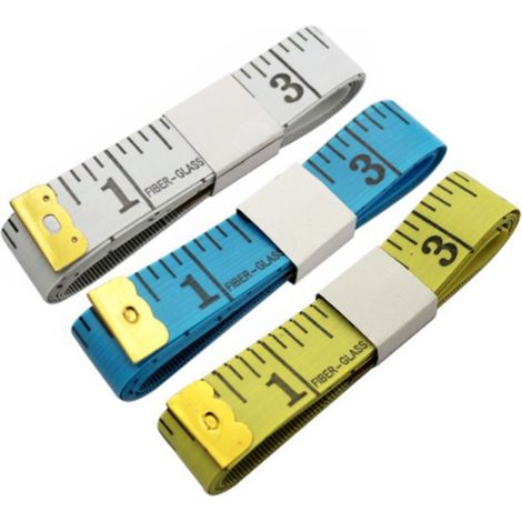 Mètre ruban double face pour le corps, lot de 3, ruban de mesure à double échelle pour la couture et la prise de mesures corporelles, tailleurs, ruban de mesure pour vêtements (150 cm / 60 pouces) (1/5)