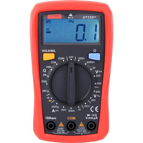 Multimètre UT33d portable en plastique avec grand écran, ampèremètre numérique, outil d'électricien, mesure CC/CA (1/5)