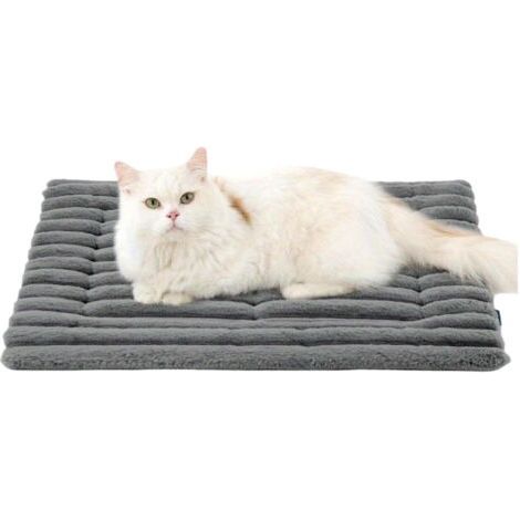 61 x 45 cm große Haustiermatratze, warm für Katzen, weiches Katzenbett, flauschige Katzendecke, Katzenmatte, geeignet für Katzen, kälteabweisend, hellgrau