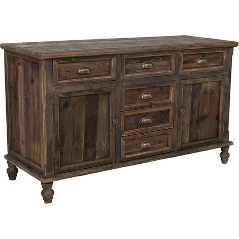 Aparador de madera marrón 130x50x75.5h cm