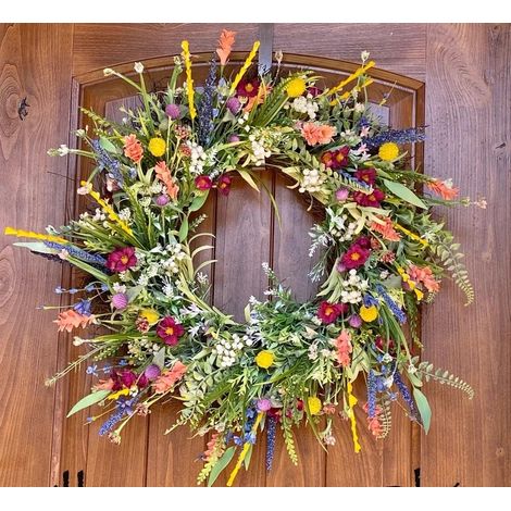 Guirlande de fleurs artificielles pour décoration intérieure et extérieure - 40 cm - Colorée-AquaForge (1/5)