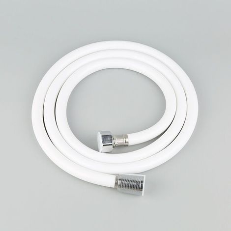 Flexibles de douche Tuyau de douche en silicone, résistant aux températures élevées et aux fuites d\'eau, anti-torsion et sans enchevêtrement - Blanc (1/5)