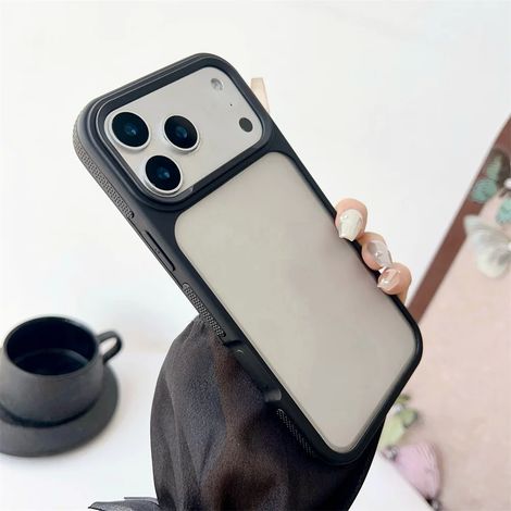 (iPhone 11, Noir) Coque de téléphone mate de luxe, compatible avec iPhone, semi-transparente, résistante aux chocs