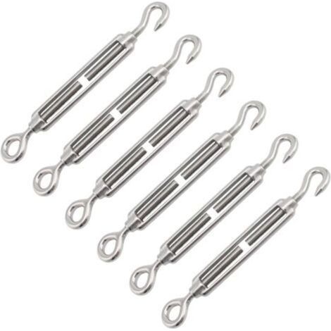 Cable Tensioner, M4 Turnbuckle, Stainless Steel Cable Tensioner, 6 Pcs Steel Cable Tensioner, Cable Tensioner, Cable Tensioner, Stainless Steel Tensioner, Steel Tensioner, Screw Tensioner, Stainless S (1/5)