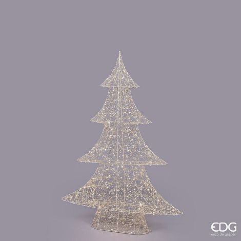 EDG Enzo De Gasperi Albero di Natale Led Pearls 960 MicroLed H 120 Cm L 86 Cm L 23 Cm IP44 Light Gold