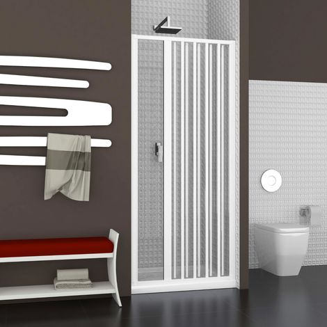 Parete doccia soffietto bianca maniglia katia-al reversibile altezza cm 185 pvc misure 120 cm - confezione 1 (1/5)