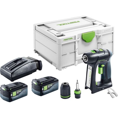 Trapano avvitatore a batteria Festool C 18-Basic 18 V 45 Nm brushless + 2x batteria ricaricabile 5,0 Ah + caricabatterie + systainer