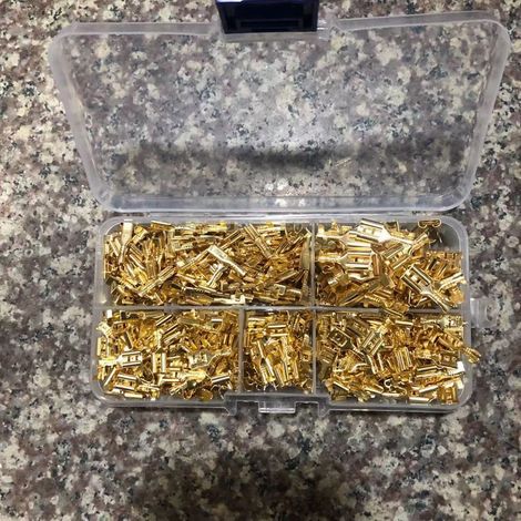 Connecteur électrique jaune à sertir, kit de 500 pièces, cosses mâles et femelles 2.8 4.8 6.3 mm, avec capot de protection transparent, étanche et isolant, poids 160 g (1/5)