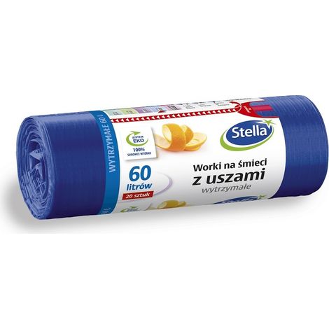 Müllsäcke mit Henkeln, strapazierfähig, 60 l, 20 Stück, marineblau, STELLA