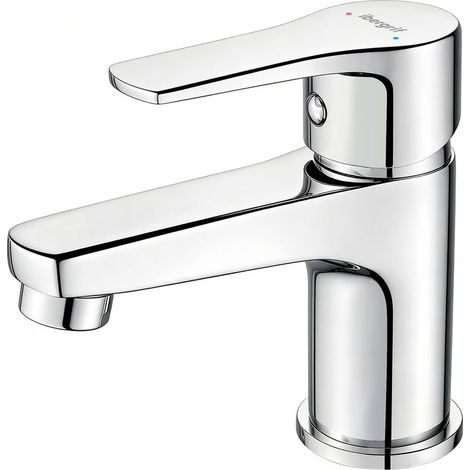 Mitigeur Lavabo Salle de Bain en Laiton Chromé, Bec Réglable, Monocommande, Cartouche Céramique Anti-Fuite, Raccord Universel G3/8, Installation Facile, Eau Chaude et Froide (1/5)