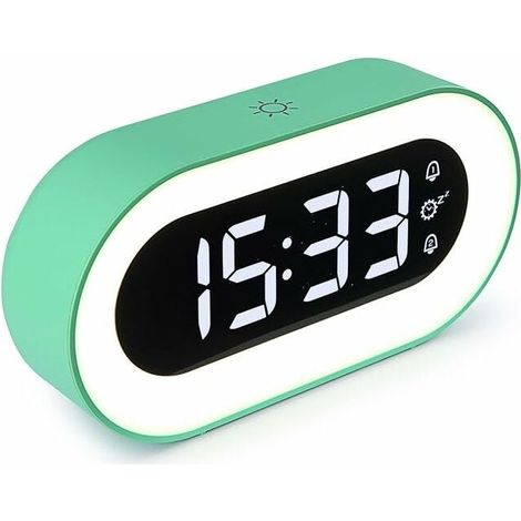 Réveil Numérique LED Alarm avec Mode de Variation et Fonction Snooze Port de Recharge USB/18 Musiques Lumière de nuit pour Enfants Femmes Hommes