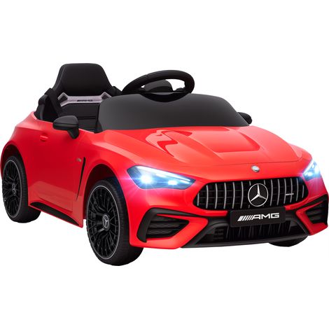 Kinder-Elektroauto, Mercedes-Design, 12V Motoren, Fernbedienung, LED-Lichter, Musik, für 3-6 Jahren Kinder, Rot