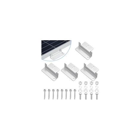 4 Pièces Support Montage Panneau Solaire en Z Fixation Panneau Solaire en Alliage d'Aluminium Z Support de Montage de Kits avec Écrous et Boulons pour Toit de Camping Car, Bateau, Cabine (1/5)