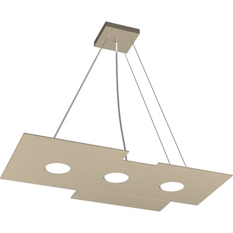 Sospensione Moderna Rettangolare Plate Metallo Sabbia 3 Luci Gx53 (1/4)