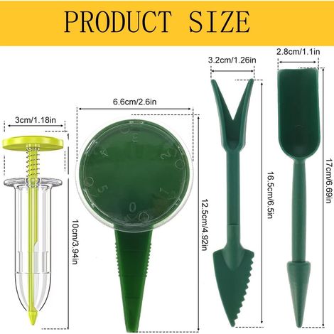 Set di 6 pezzi per piantagione manuale, mini fioriera da giardino, ausilio per la semina, distributore di semi, adatto per piantare semi, verdure e fiori, giallo-verde (1/3)